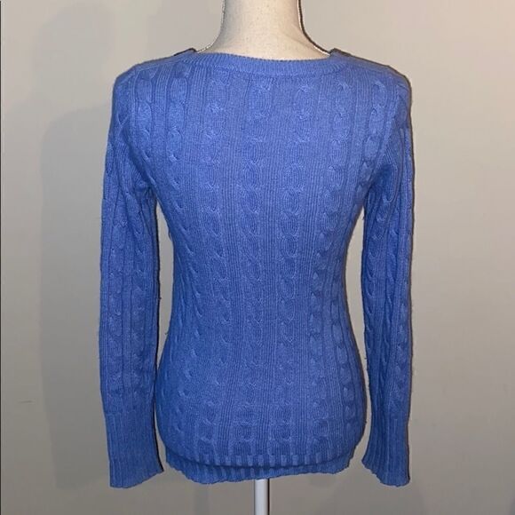 J. Crew cornflower blue cable knit sweater. - Picture 3 of 3